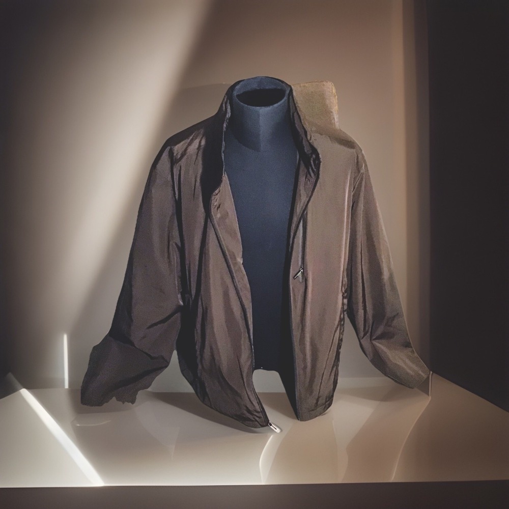 TECH BY TUMI Coffee Brown Packable Rain‎ Windbreaker Lined Size XXL